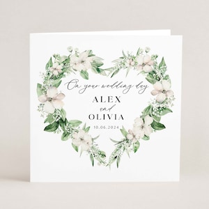 Personalised Floral Wedding Card, On your Wedding Day Card