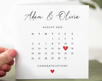 Personalised Calendar Wedding Card - Wedding Gift