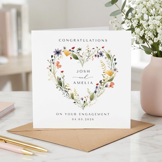 Congratulations On Your Engagement Card, Personalised Card