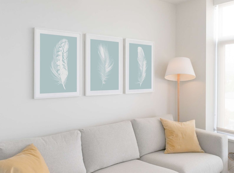 Duck Egg Blue Wall Art Wall Print Set of 3 Duck Egg Print Etsy