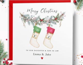 Christmas Card for Son and Daughter in Law Personalised