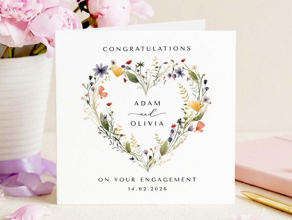 Congratulations On Your Engagement Card, Personalised Card