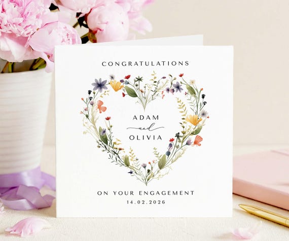 Congratulations On Your Engagement Card, Personalised Card
