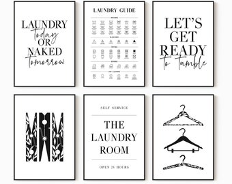 Laundry Room Prints, Utility Room Wall Art Decor