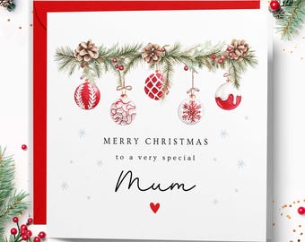Mum Christmas Card, Merry Christmas to a very special Mum