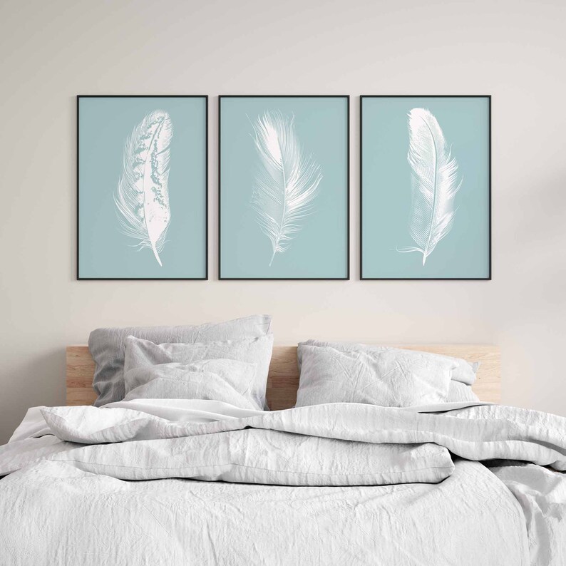 Duck Egg Blue Wall Art Wall Print Set of 3 Duck Egg Print Etsy