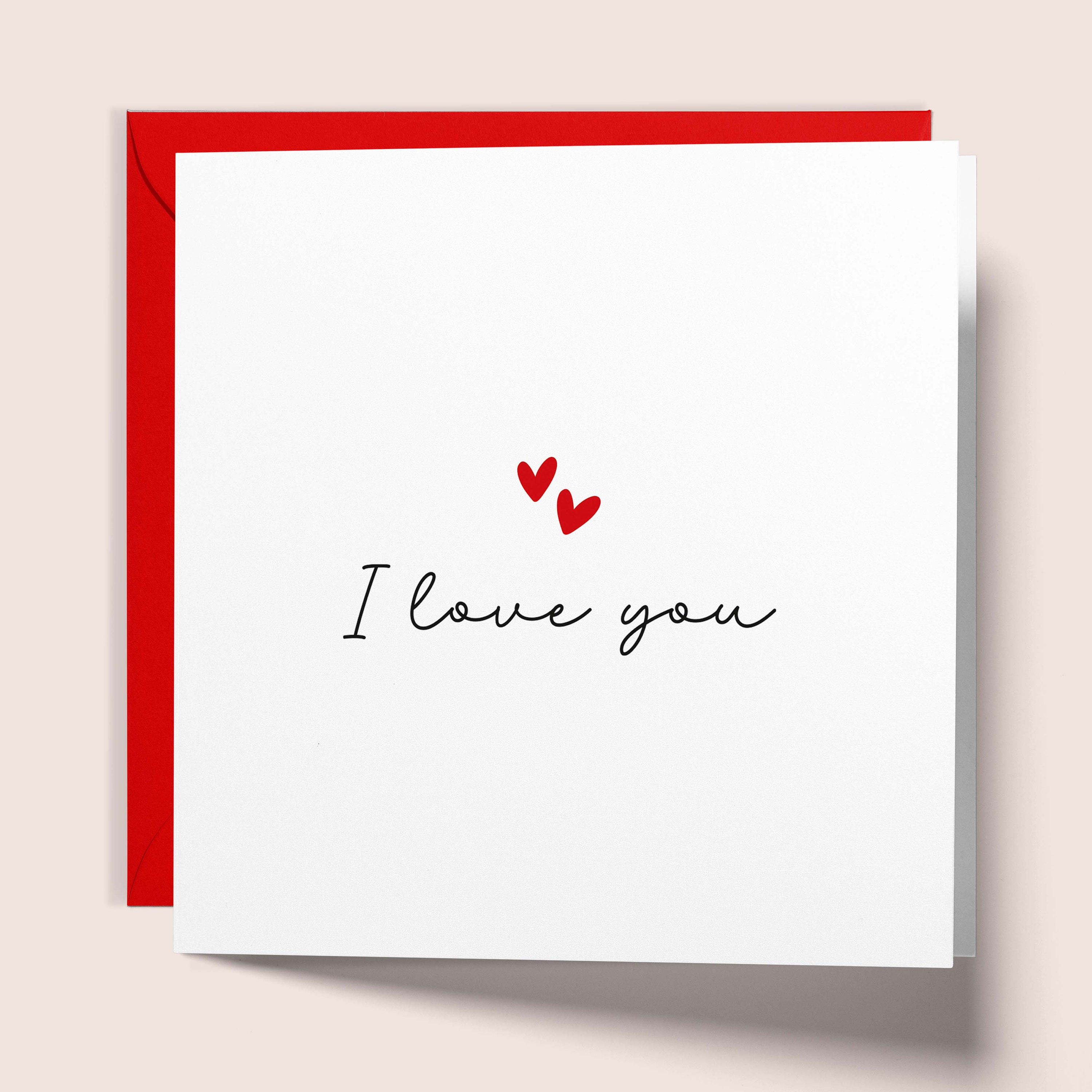 Personalised Wedding Anniversary Card, Red Hearts (8x6 Inches