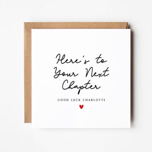 Here's to Your Next Chapter Card, Personalised Leaving Card