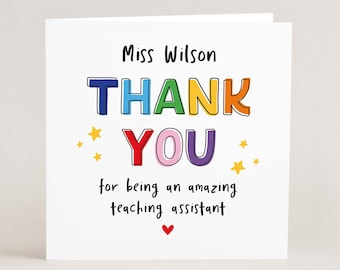 Personalised Thank You Card for Teaching Assistant