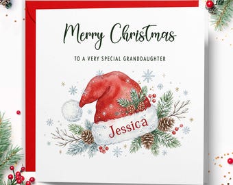 Personalised Granddaughter Christmas Card, Xmas card for Children, Son, Daughter, Grandson Christmas Card