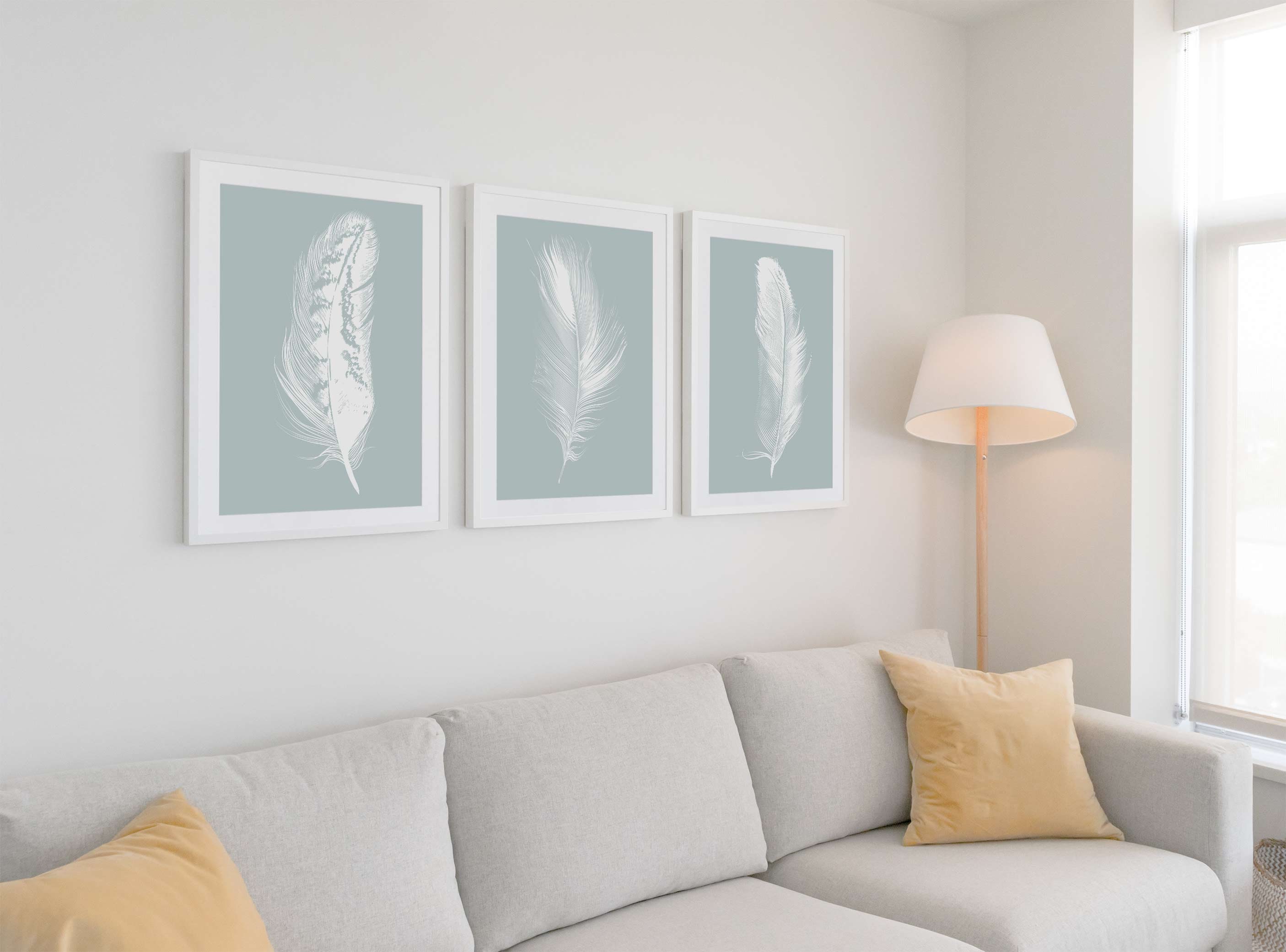 Duck Egg Grey Wall Art Wall Print Set of 3 Duck Egg Print Etsy UK