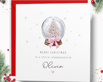 Personalised Granddaughter Christmas Card, Xmas card for Children, Daughter,  Christmas Card