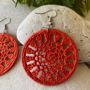 Sunrise handmade crochet earrings |gift for her, statement crochet earrings, unique earrings, glamorous earrings, festival earrings