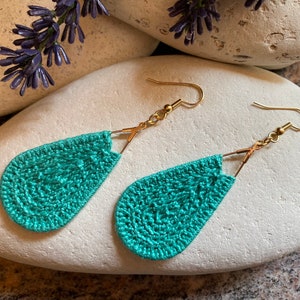 Teardrops handmade crochet earrings Boho earrings, Unique earrings, Glamorous earrings, Statement earrings, Jewelry Gift for her image 7