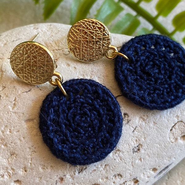 Minimal Charm handmade crochet earrings|gift for her, statement crochet earrings, unique earrings,glamorous earrings, bohemian jewelry