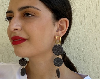 Handmade Crochet Drop Earrings: Bohemian Glam Statement Jewelry