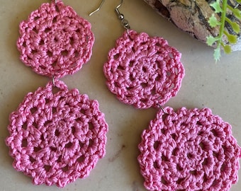 Handmade Crochet Drop Earrings: Boho Statement Jewelry