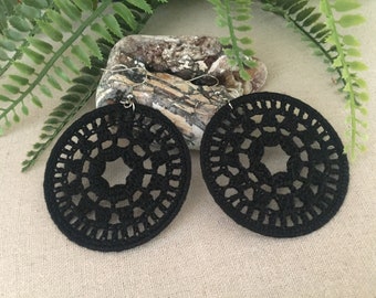 Handmade Star Lace Crochet Earrings: Boho Glam Jewelry