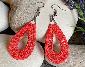 Athena Teardrops handmade crochet earrings | Boho earrings, Unique earrings, Glamorous earrings, Statement earrings, Jewelry Gift for her