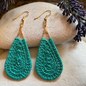 Teardrops handmade crochet earrings Boho earrings, Unique earrings, Glamorous earrings, Statement earrings, Jewelry Gift for her image 6