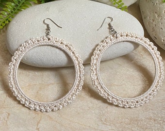 boucles d'oreilles au crochet faites à la main vintage Chic | cadeau pour elle, boucles d'oreilles au crochet, boucles d'oreilles uniques, boucles d'oreilles glamour, bijoux boho