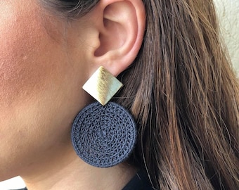Handmade Crochet Statement Earrings: Chic Glamorous Jewelry