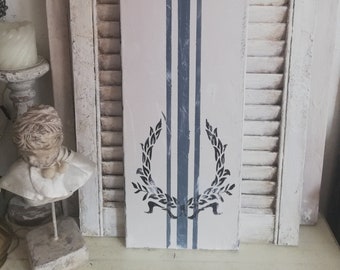 wunderschöne schmale Collage mit Streifen in Mehlsack-Optik 3 Motive 20x60cm ganzjährige Deko Küche Landhaus Geschenk Einzug Geburtstag