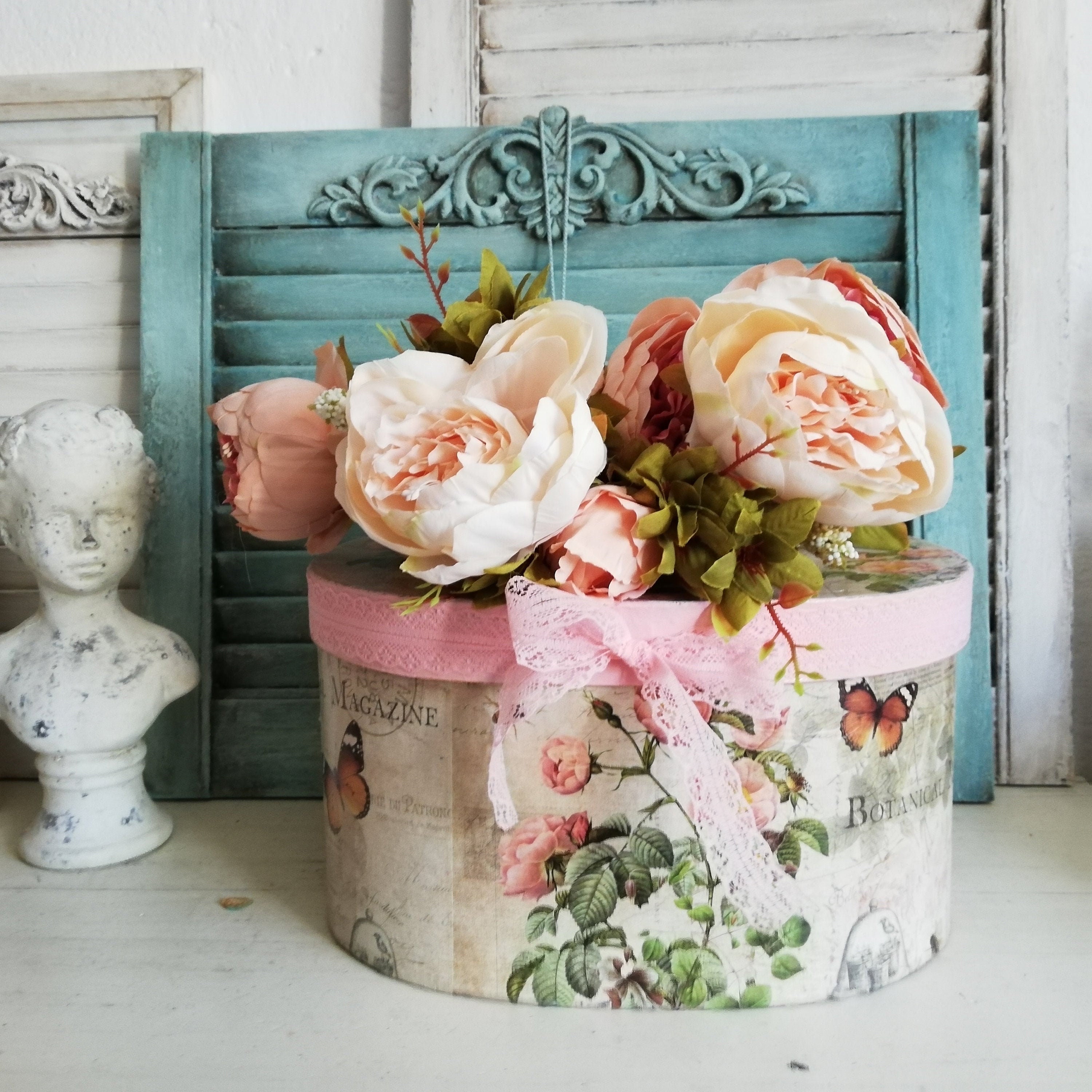 Traumhafte große ovale Schachtel mit nostalgischem | Etsy