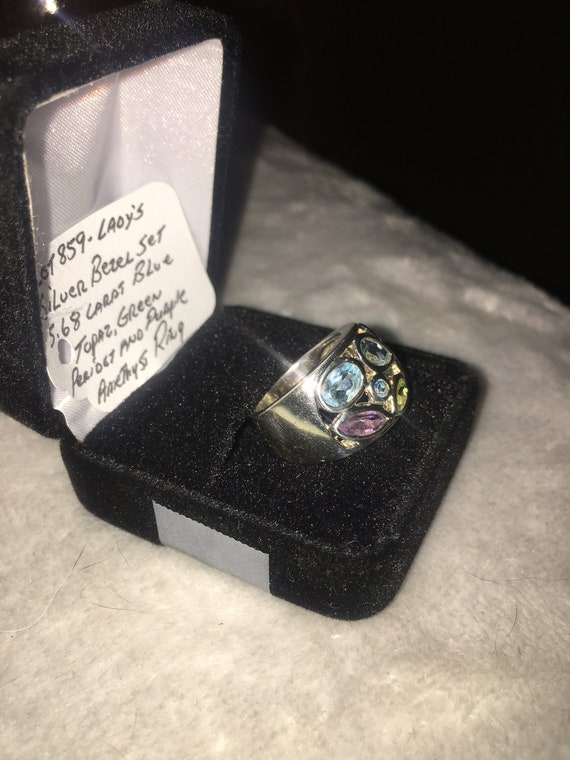 Silver Ladies Gemstone Ring
