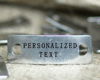 shoe lace charms personalized tags wholesale links custom pendant metal bar jewelry making bracelet finding laser engraved blank engraving