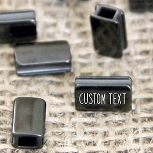 Logo beads engraved spacer. Custom personalized tag wholesale charm. Black spacers for bracelet metal letters. Name rectangle jewelry unique