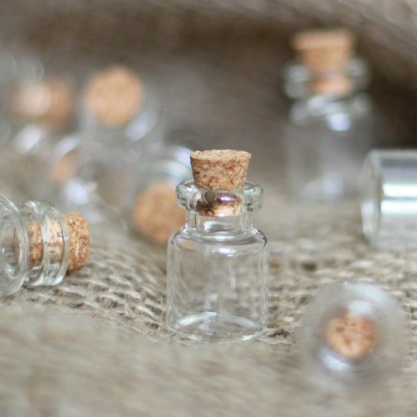 glass bottles with corks set 10 pieces small glass jars wholesale rounded flask tiny storage mini bottles clear set vial charm message