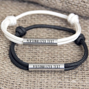 Paar Armband gesetzt individuelles Geschenk. Passend dazu sein Schmuck personalisiert. Valentinstag gravierte Namen. Geschenk für Freund Fern