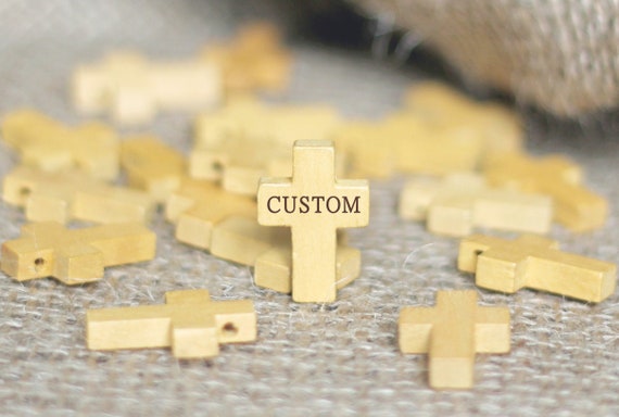 Personalized Beads. Engraved Custom Tube Square Tags. Gold Color