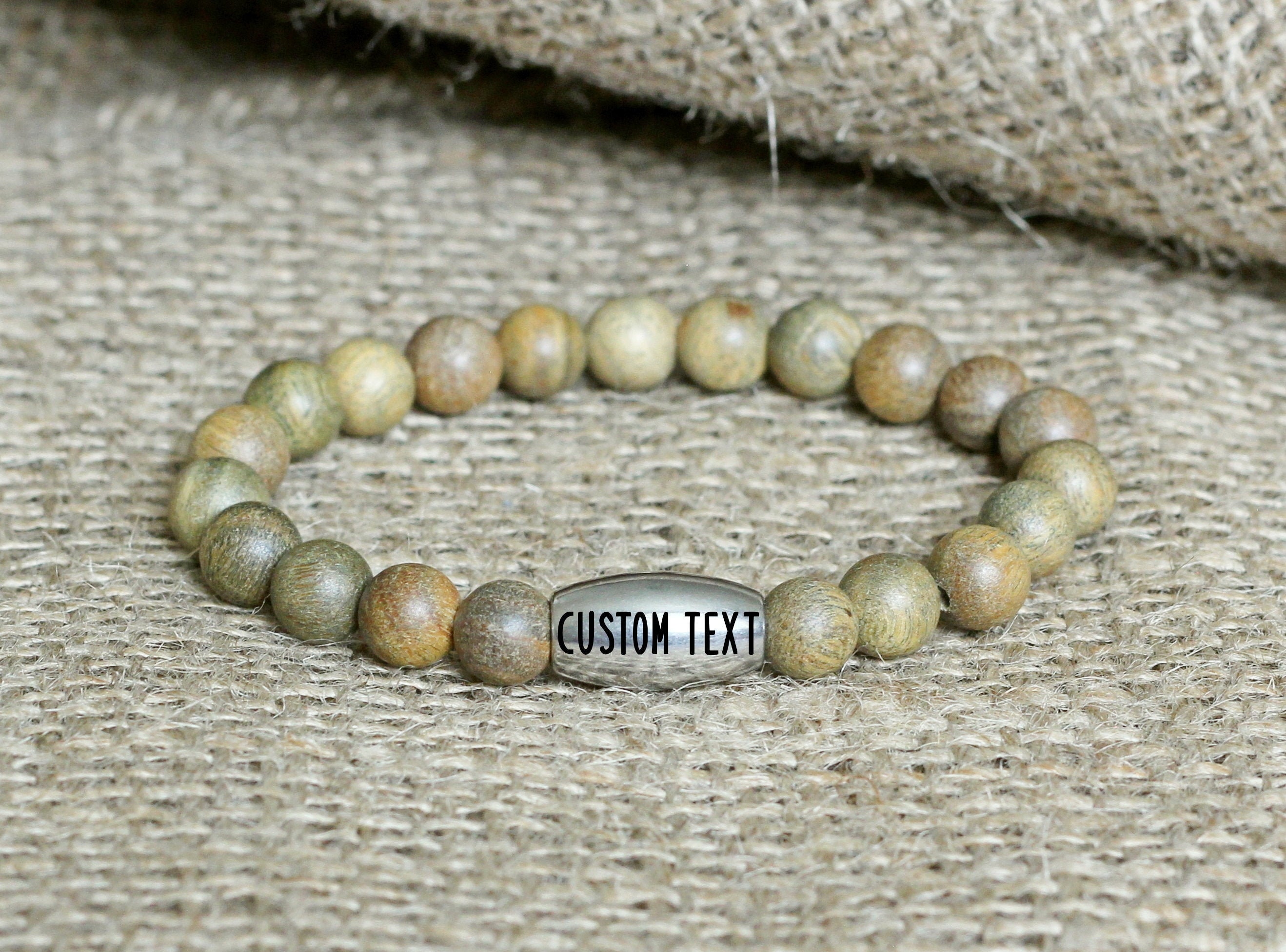 Personalized wood bracelets. 8mm beads name bracelet for men. Etsy