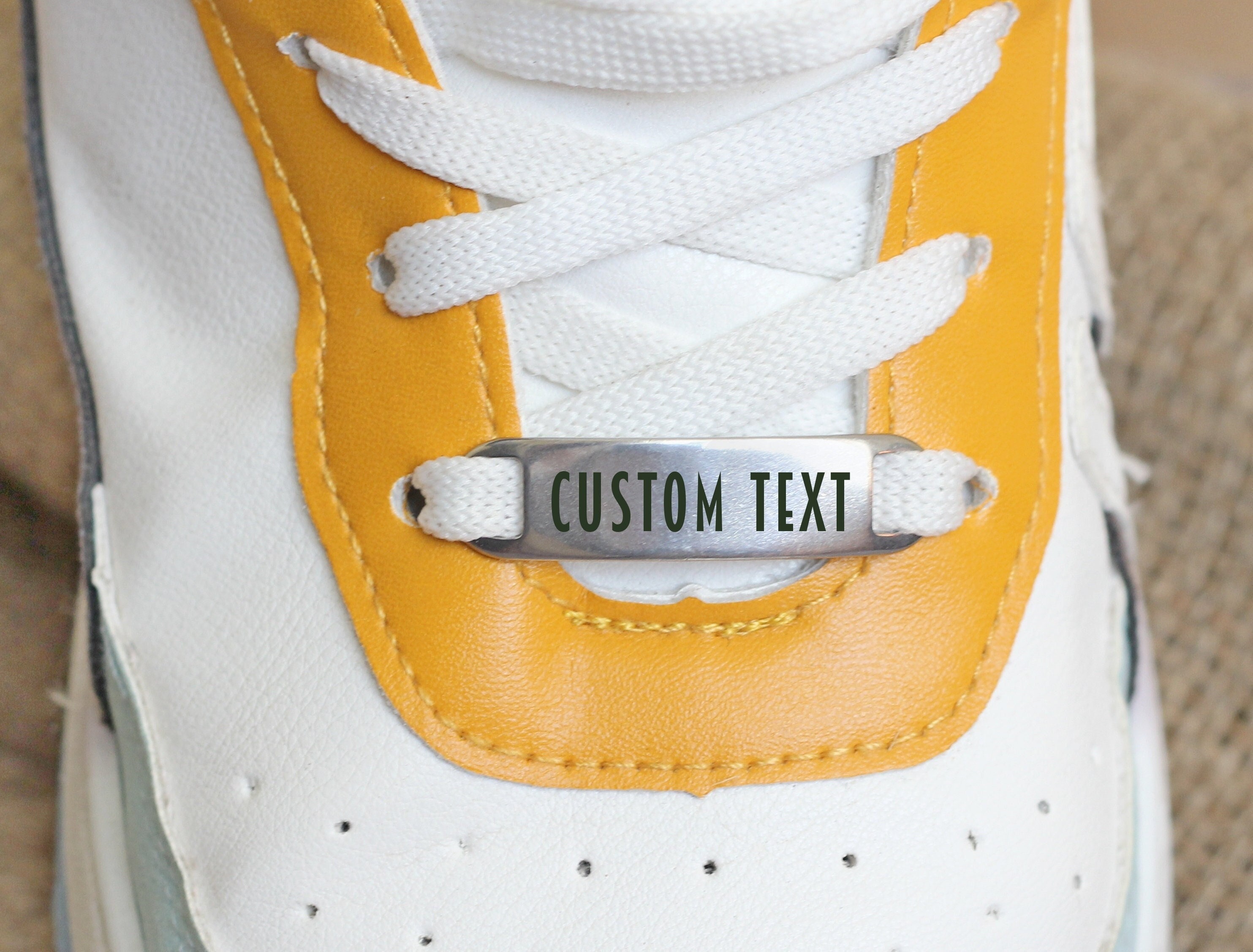 Custom Engraved Lace Locks frosted/ Dubraes for Nike Air Force 1 / AF1 /  Personalized Pendant for Shoe Laces 
