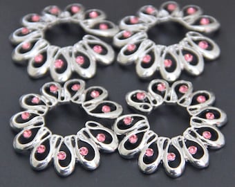 Fake nipple rings. Nipple jewelry clip sexy gift. Flower clamps for nipple. Non piercing women rings. Toys silver flowers flakes set of 2