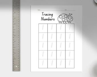 Number Tracing Worksheets 0-9 | 10 Page PDF | Preschool & Kindergarten Printable | Numbers Practice | Digital Download