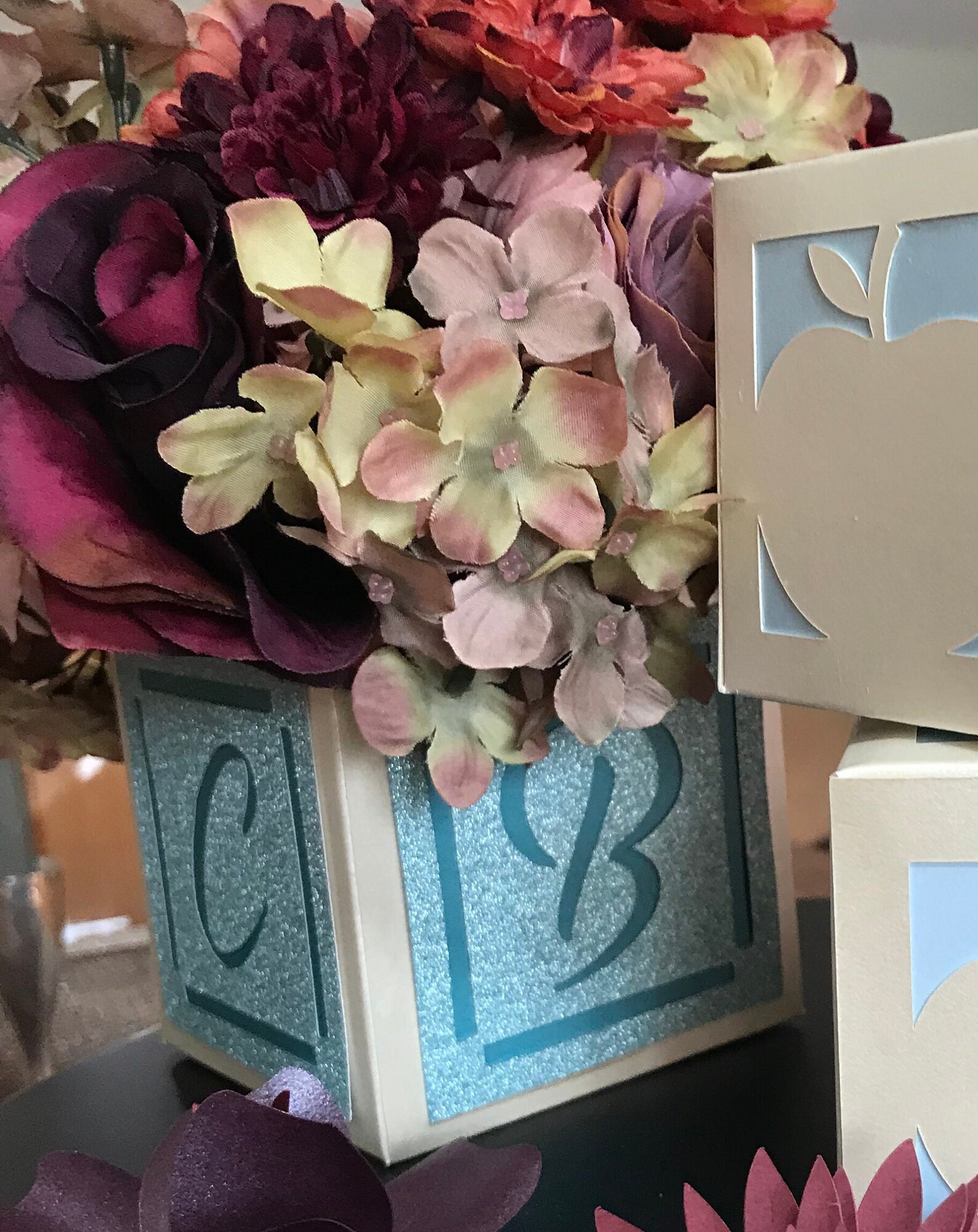 ABC Block Centerpiece Template Small or Large Vase Cover Etsy