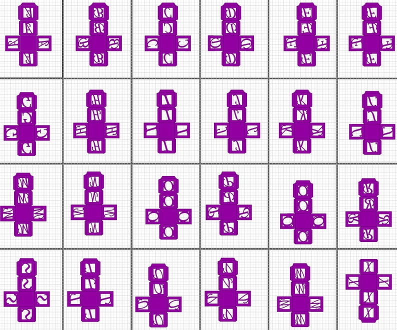 Small Alphabet Boxes A to Z Baby Shower Centerpiece Template Etsy