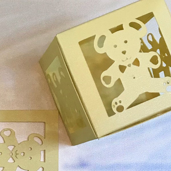 Modèle de boîte ours en peluche - fichiers de coupe SVG pour Cricut ou camée Silhouette