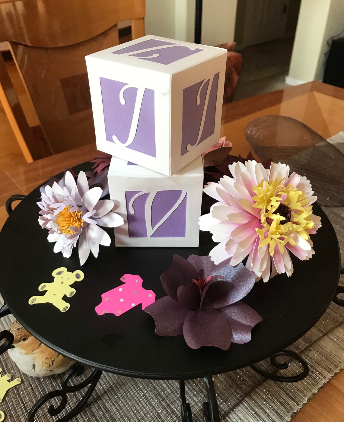 Small Alphabet Boxes A to Z Baby Shower Centerpiece Template Etsy