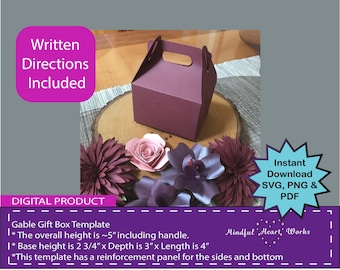 Gable Gift Box Template - SVG Cut files for Cricut or Silhouette