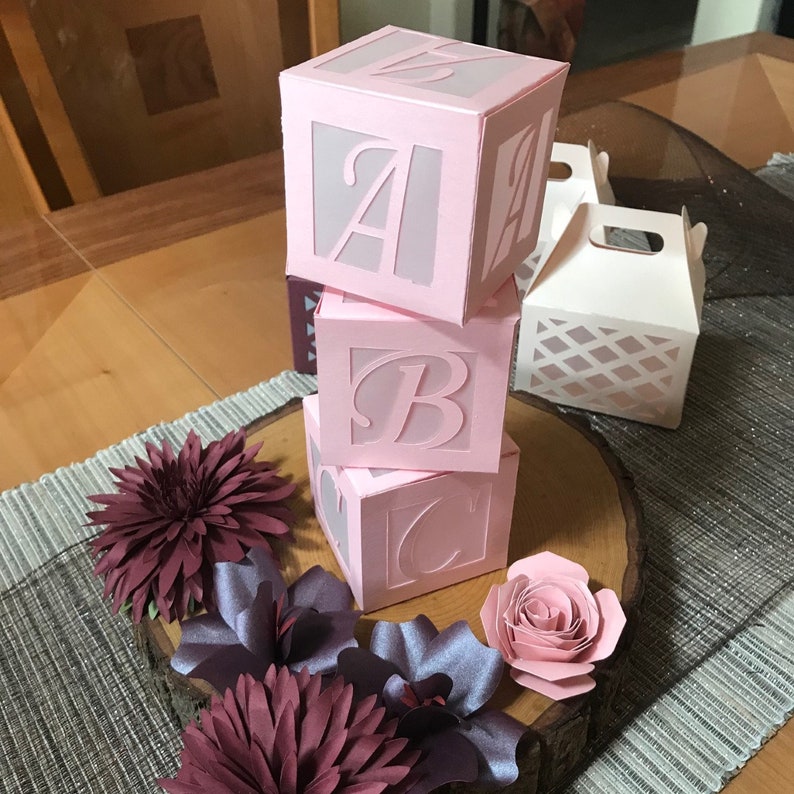 ABC Block Centerpiece Template Small or Large Vase Cover Etsy