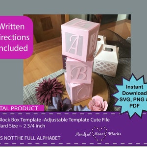 ABC Block Box Template - Adjustable Cut Files for Cricut or Silhouette Cameo