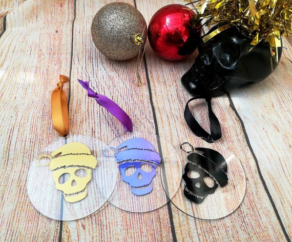 Gothic Christmas Decorations Santa Skull Etsy