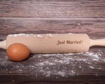 Rolling pin dough roller with engraving selectable wedding gift money gift