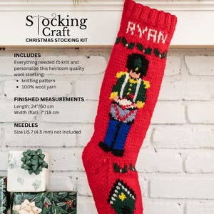 Knitting Kit Craft Personalized Christmas Stocking Knitting Kit - pattern, wool yarns, and trimmings DIY