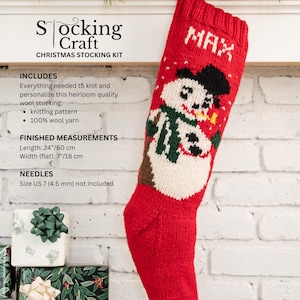 Knitting Kit Craft Personalized Christmas Stocking Knitting Kit - pattern, wool yarns, and trimmings DIY