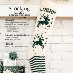 Knitting Kit Craft Personalized Christmas Stocking Knitting Kit - pattern, wool yarns, and trimmings DIY